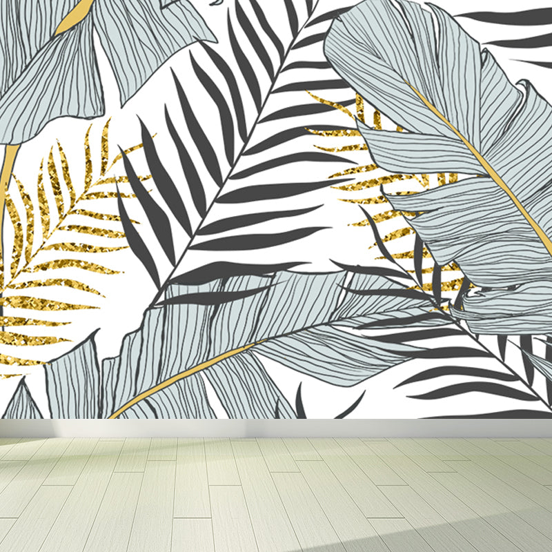 Huge Botanical Leaves Mural Wallpaper Washable Tropical Living Room Wall Covering
