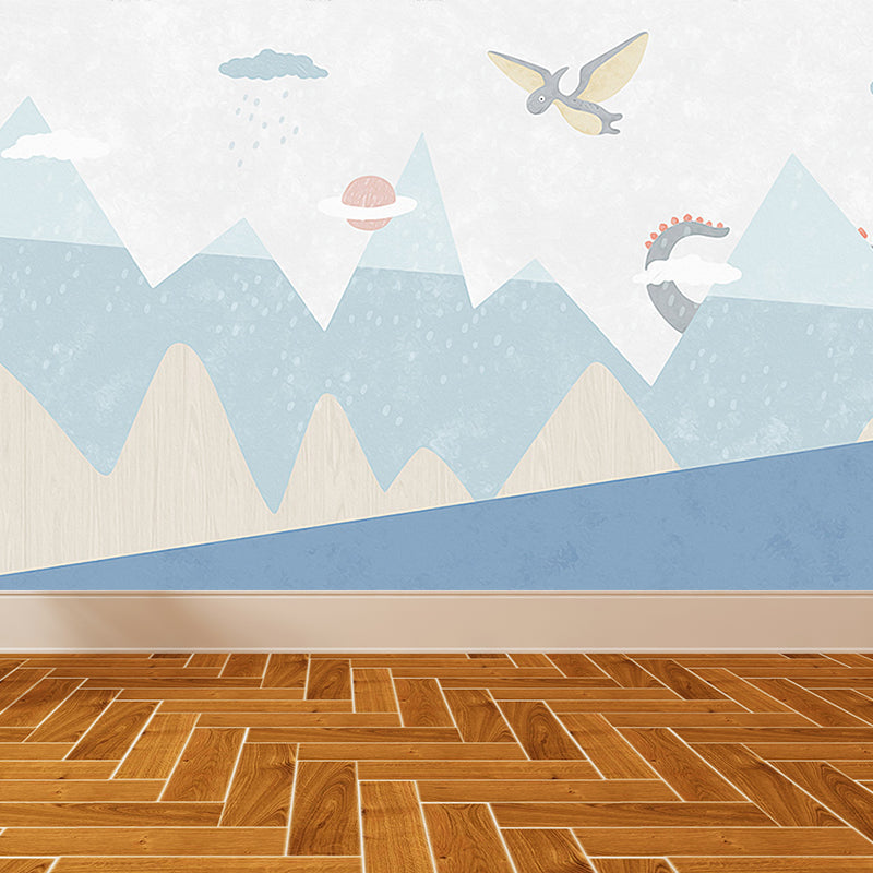 Stain Resistant Cartoon Print Mural Non-Woven Children's Art Wall Decor for Kids Room