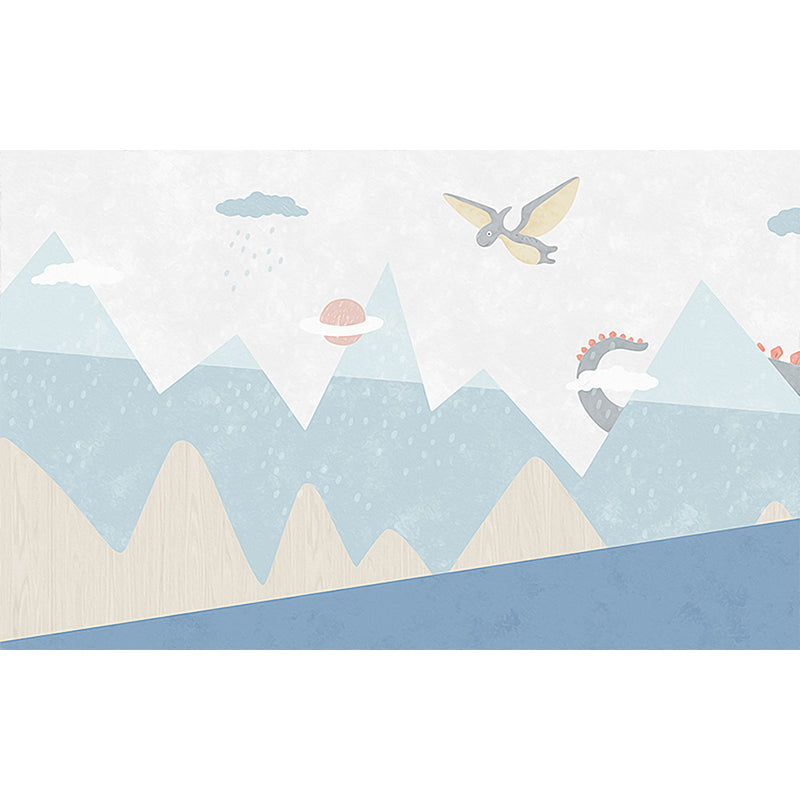 Stain Resistant Cartoon Print Mural Non-Woven Children's Art Wall Decor for Kids Room