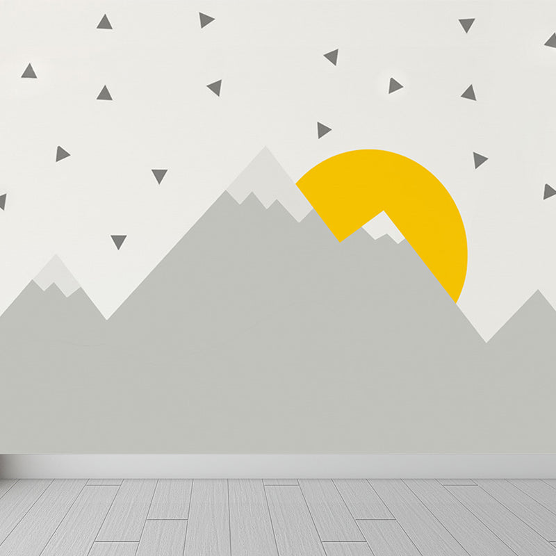 Stain Resistant Cartoon Print Mural Non-Woven Children's Art Wall Decor for Kids Room