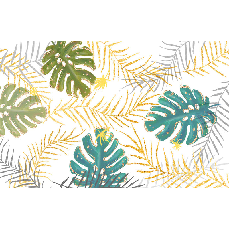 Waterproof Leaves Wall Mural Tropical Non-Woven Wall Decor, Custom Size Available