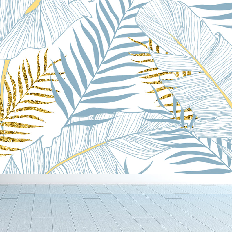 Waterproof Leaves Wall Mural Tropical Non-Woven Wall Decor, Custom Size Available