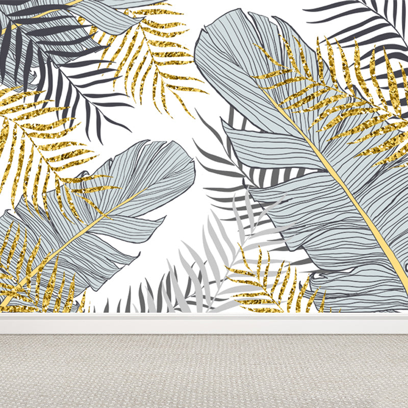 Waterproof Leaves Wall Mural Tropical Non-Woven Wall Decor, Custom Size Available