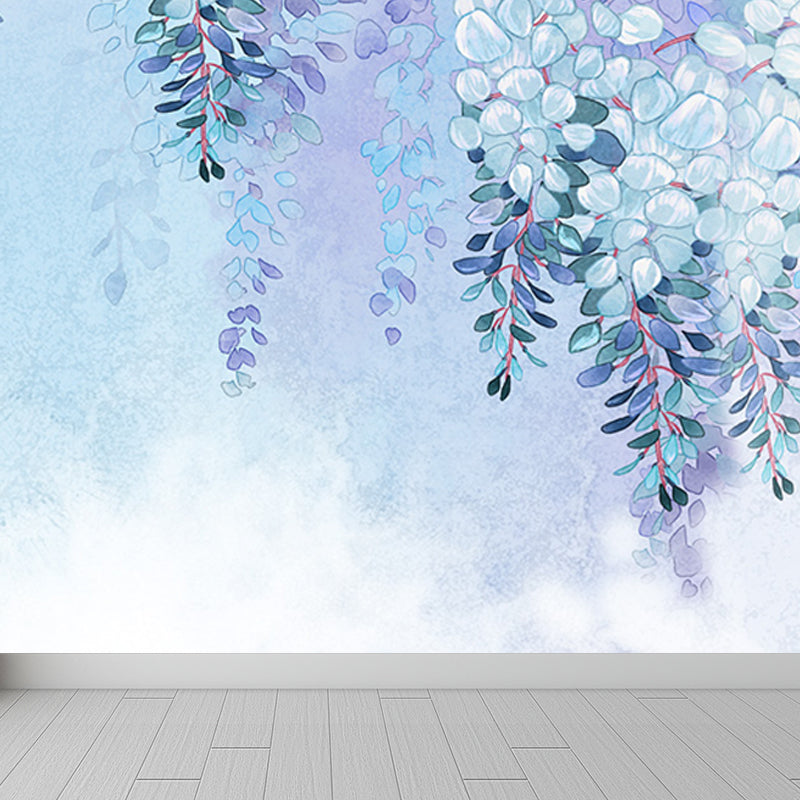 Modern Leaves Print Mural Soft Color Living Room Wall Art, Custom Size Available