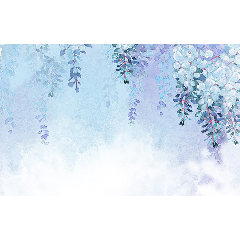 Modern Leaves Print Mural Soft Color Living Room Wall Art, Custom Size Available