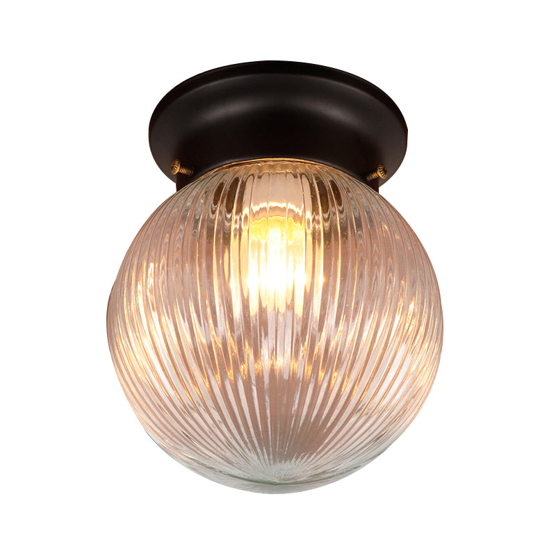 Black Ball Flush Mount Lighting Modern 1 Light Clear Glass Flush Mount Ceiling Light Fixture