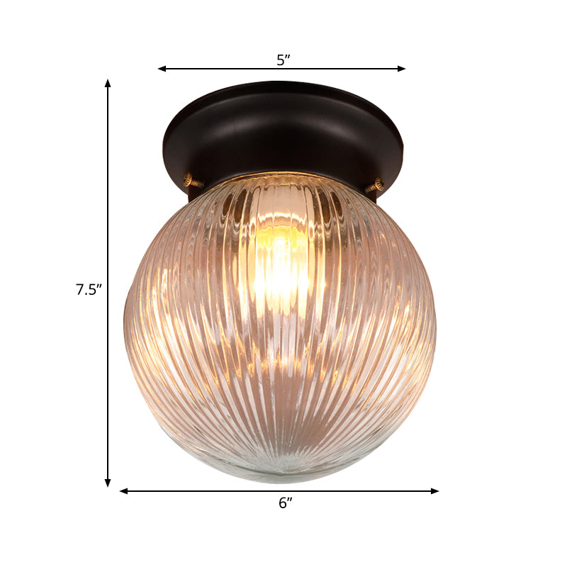 Black Ball Flush Mount Lighting Modern 1 Light Clear Glass Flush Mount Ceiling Light Fixture