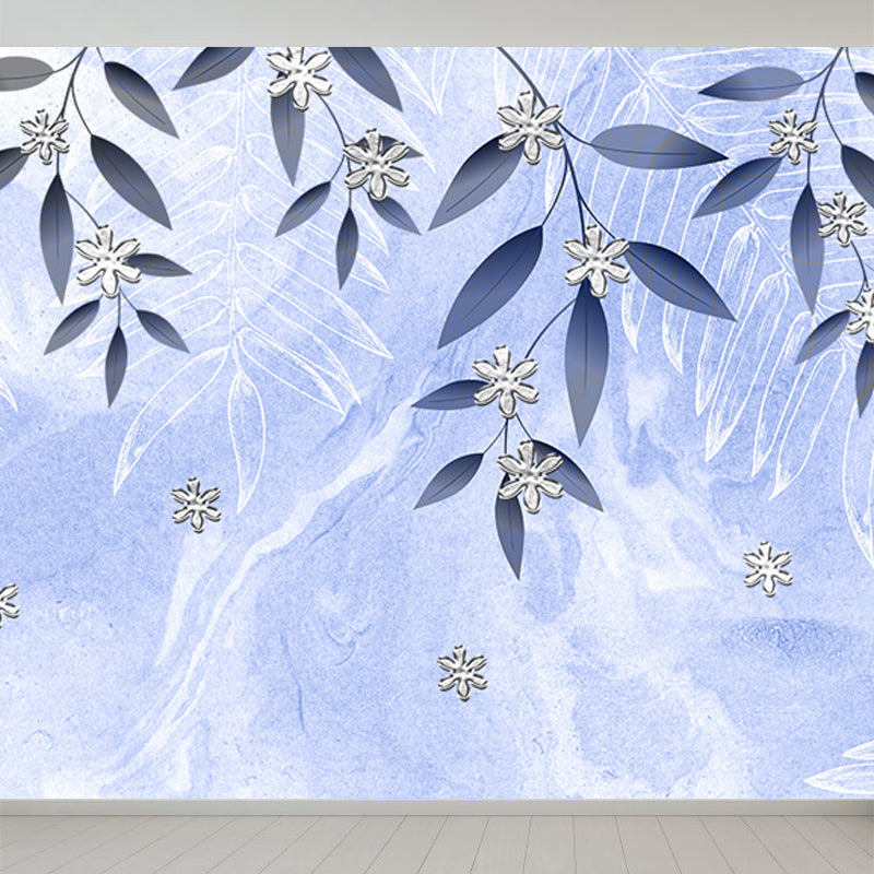 Waterproof Flower Wall Mural Modern Non-Woven Wall Covering, Custom Size Available