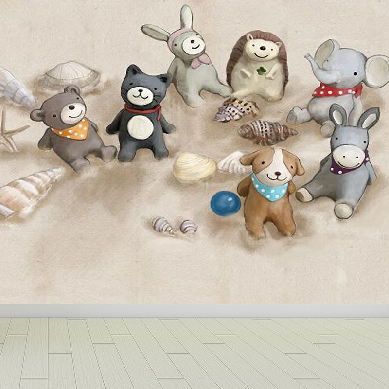 Illustration Style Character Wall Mural Giant Wall Covering for Kids Room, Custom