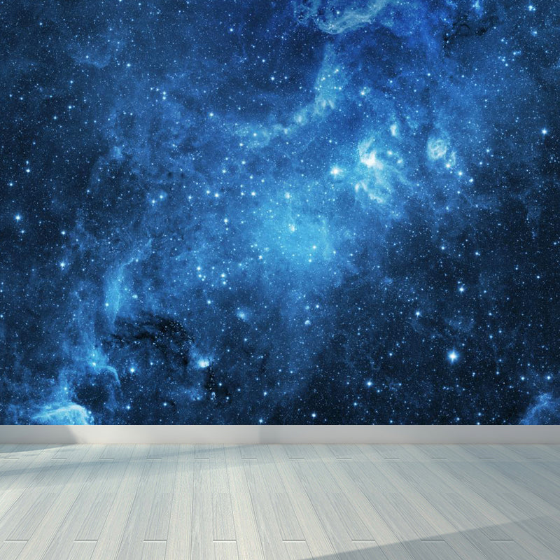 Giant Modern Mural Decal in Blue Night Sky Constellations Wall Covering, Customised