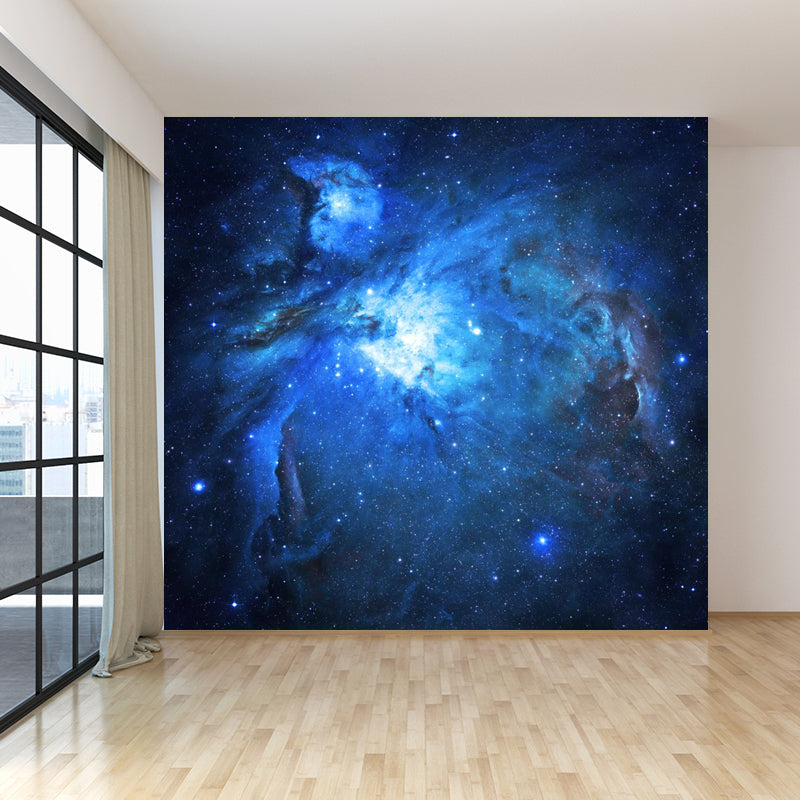Giant Modern Mural Decal in Blue Night Sky Constellations Wall Covering, Customised
