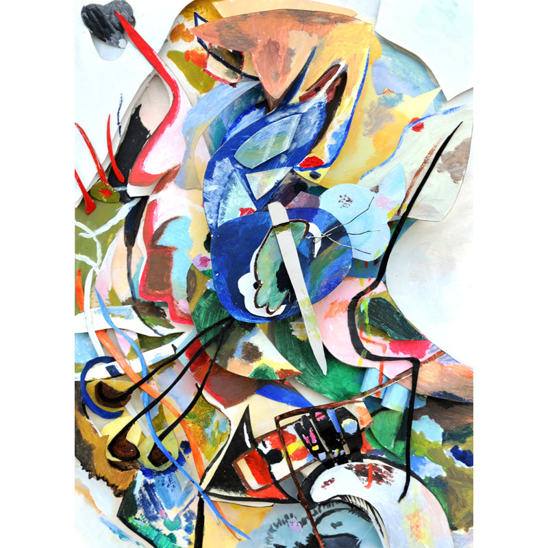 Multicolored Pattern Mural Decal Modern Artistic Non-Woven Material Wall Covering