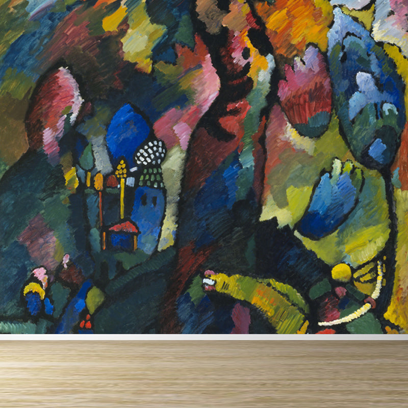 Multicolored Pattern Mural Decal Modern Artistic Non-Woven Material Wall Covering