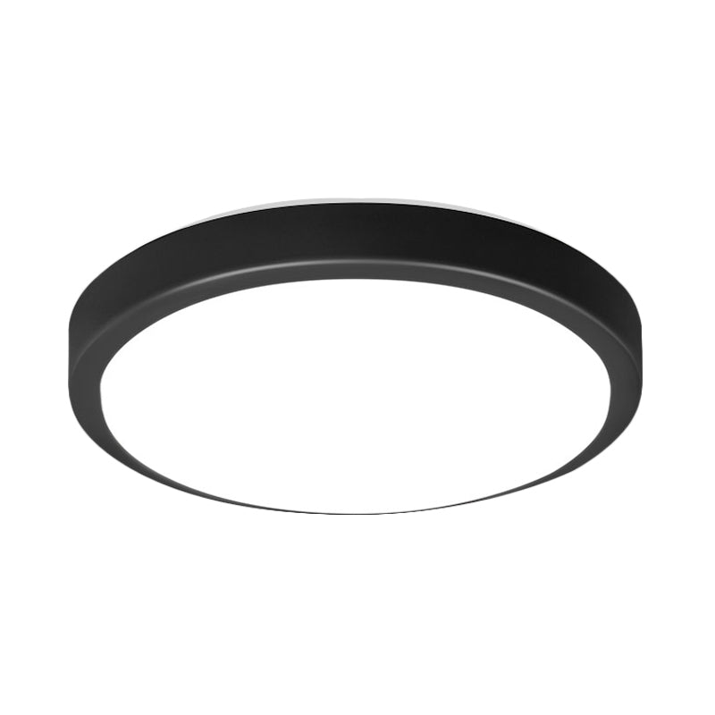 Black Circular Ceiling Mount Light with Acrylic Shade Contemporary LED Flush Mount Light for Living Room in Warm/White, 10.5"/13"/16" Diameter