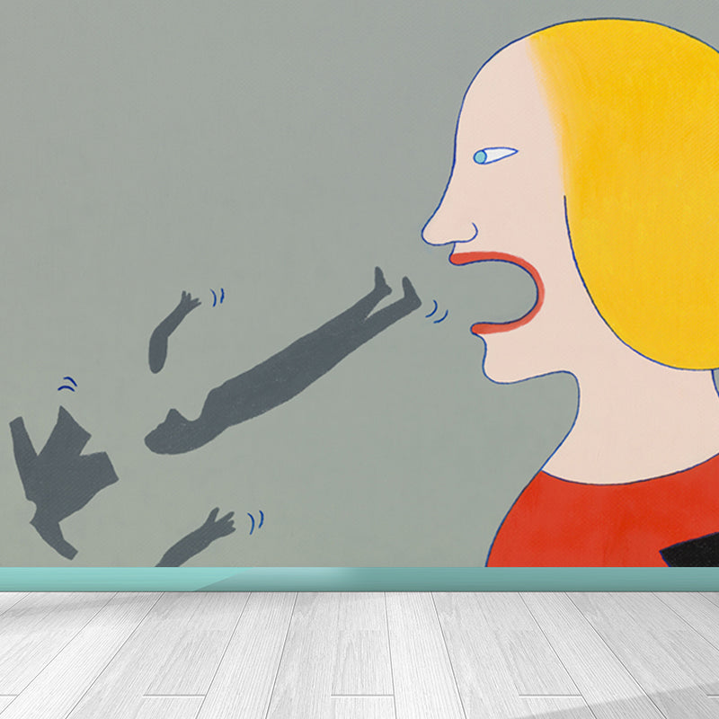 Soft Color Pop Art Mural Contemporary Aesthetic Stain-Proof Wall Decor for Playroom