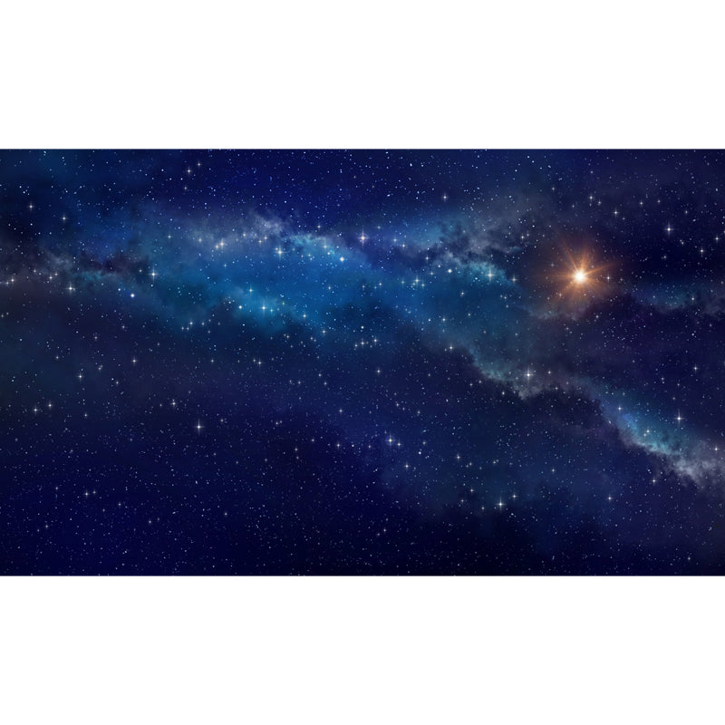 Magical Constellations View Mural Decal for Playroom, Blue, Custom Size Available