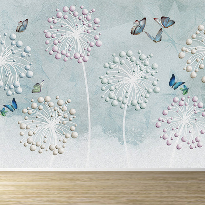 Ganzes Löwenzahn-Wandbild in Pastellfarben, Vlies-Wandkunst für Innendekoration, personalisierbar