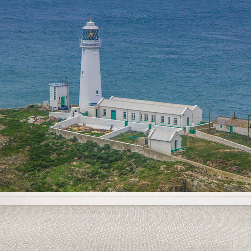 Extra Large Lighthouse Wall Mural Blue Non-Woven Wall Art for Interior Decor, Personalised