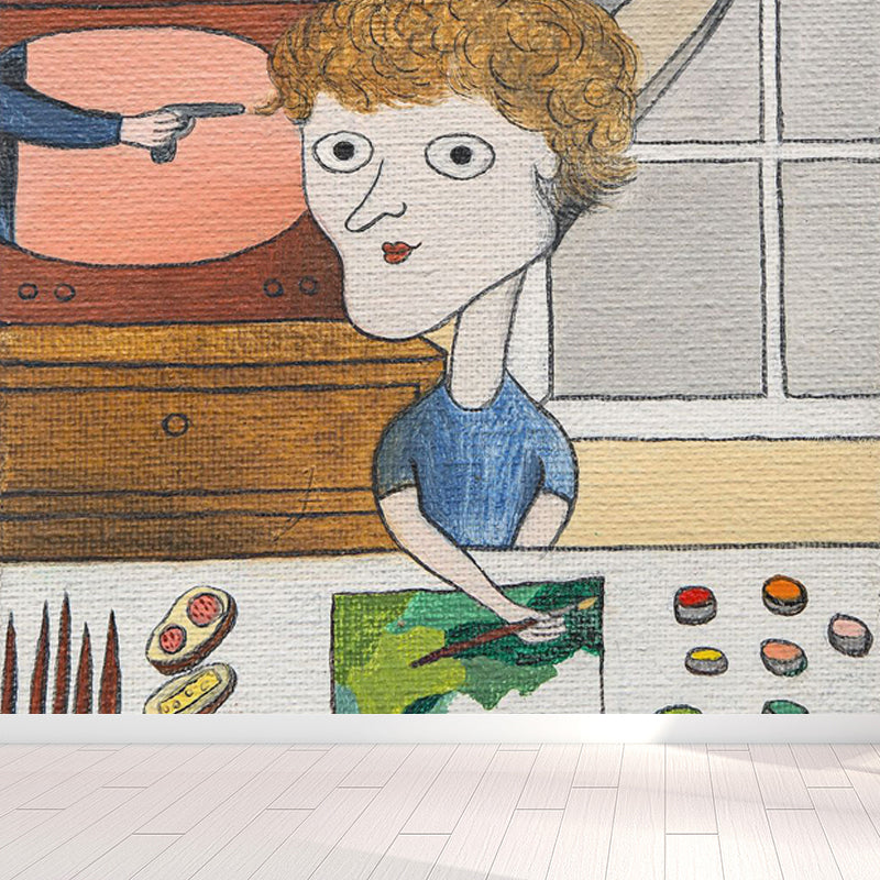 Autocollant Mural d'art esthétique moderne, couleur claire, décoration murale anti-taches pour chambre à coucher