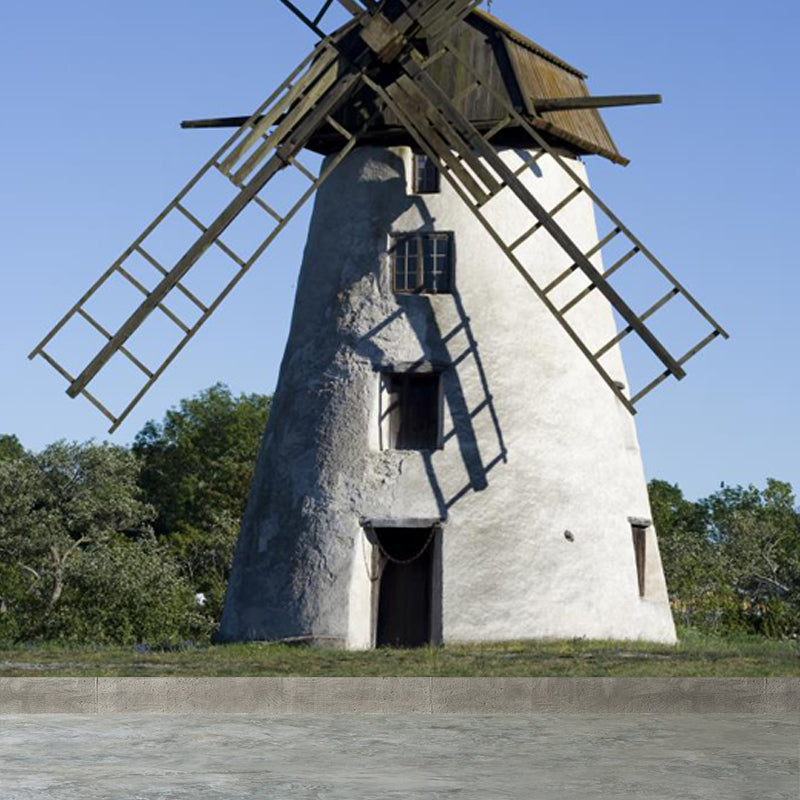 Whole Windmill View Mural Wallpaper for Wall Decor Contemporary Girls Room Wall Art