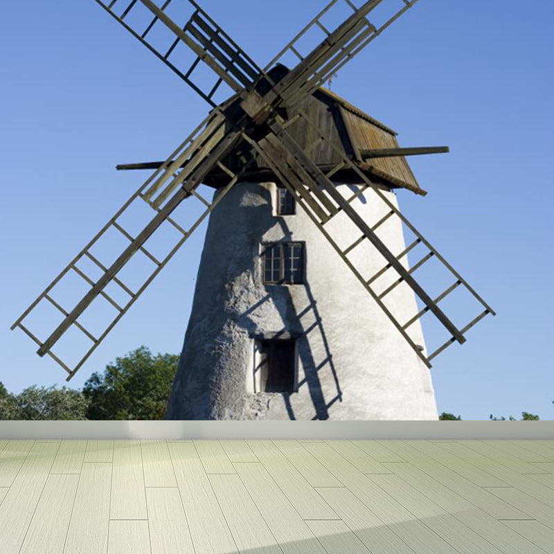 Whole Windmill View Mural Wallpaper for Wall Decor Contemporary Girls Room Wall Art
