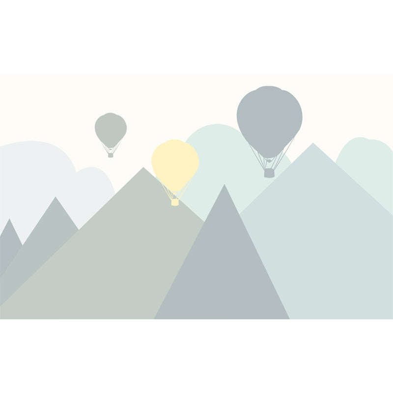 Waterproof Balloon and Mountain Mural Children's Art Non-Woven Wall Decor, Custom