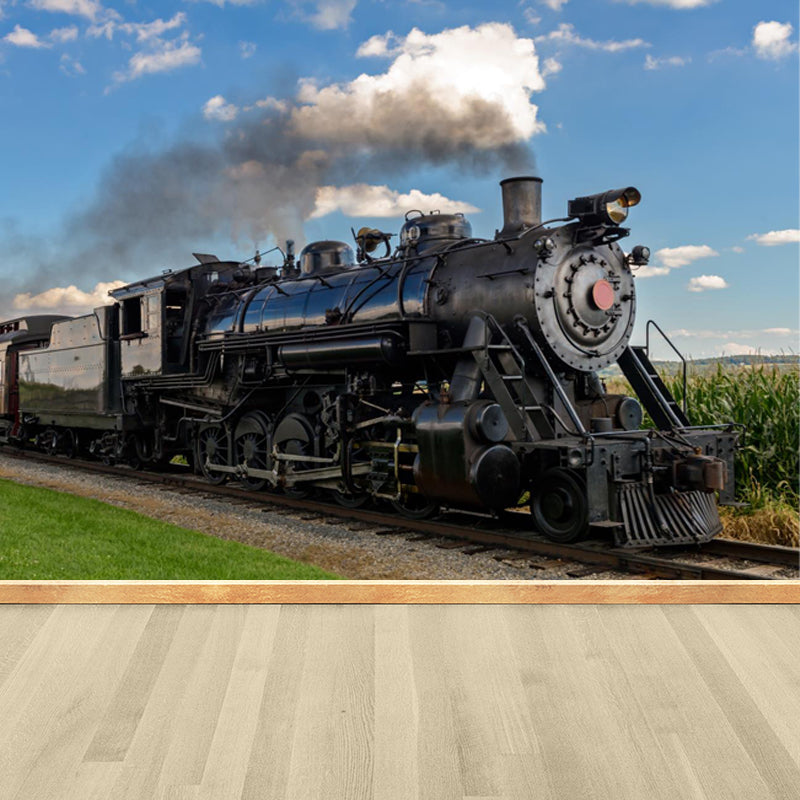 Whole Train Print Mural Decal for Indoor Decor Industrial Guest Room Wall Covering