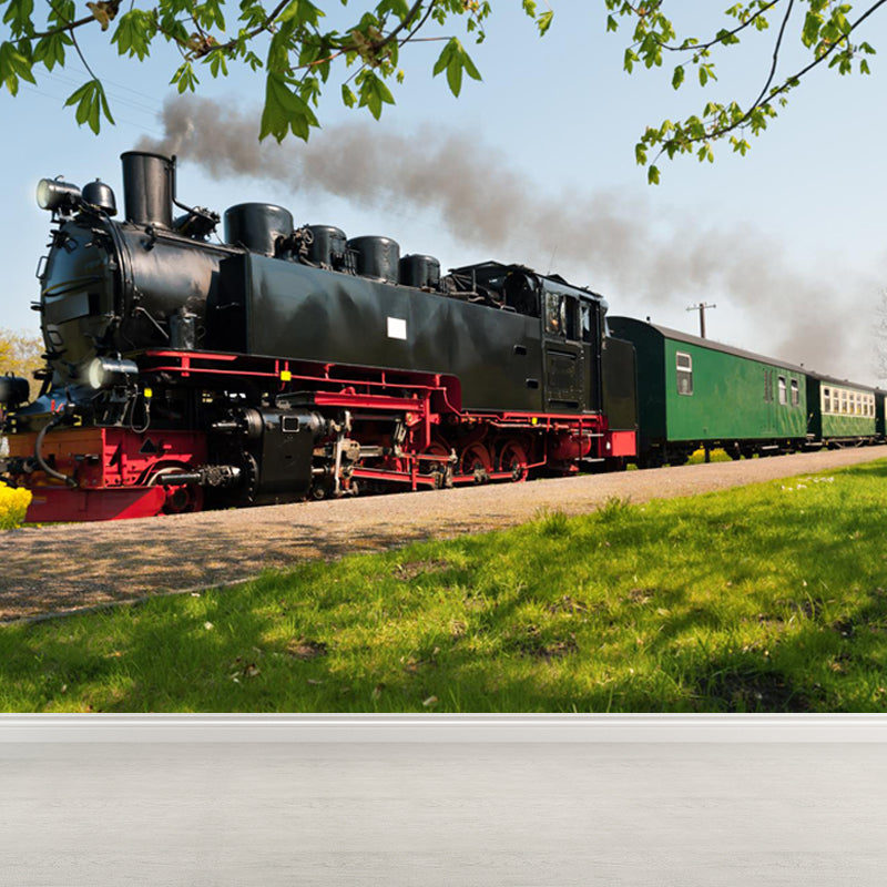 Whole Train Print Mural Decal for Indoor Decor Industrial Guest Room Wall Covering