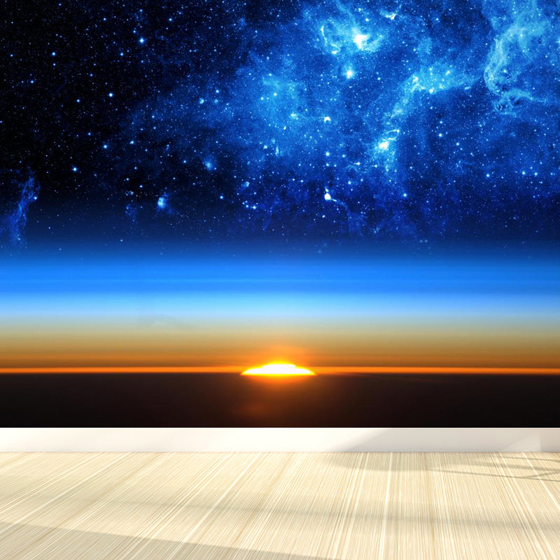 Huge Constellations View Mural for Bathroom Universe Wall Art in Dark Color, Stain-Proofing