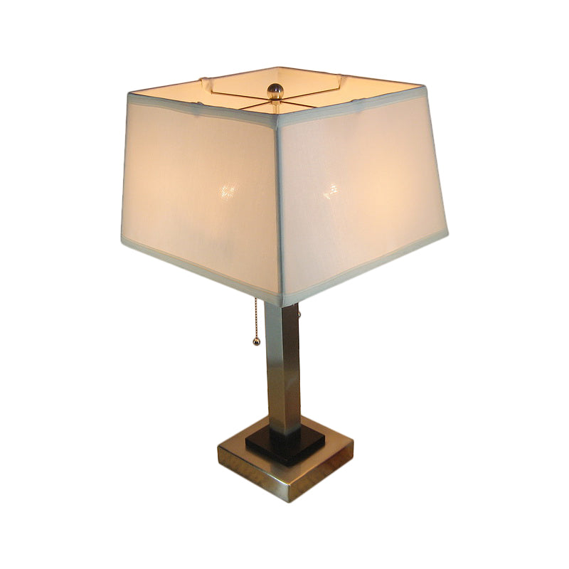 Chrome Single Bulb Table Light Vintage Tissage Cube Cage Cage Lampe de lecture avec chaîne de traction