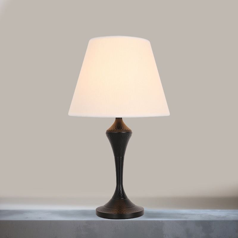 Lampada del libro di lettura affusolata in tessuto anticato 1 comodino camera da letto leggero in bianco/nero