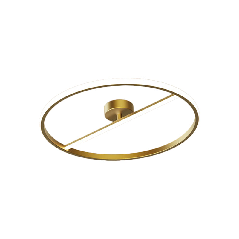 Anillo y techo de metal lineal Montaje con altura de color LED moderno lámpara semi-flush-flush, luz cálida/blanca