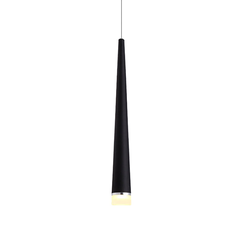 White/Black Tapered Ceiling Light Metal Minimalist LED Pendant Light Fixture in White/Warm/Neutral