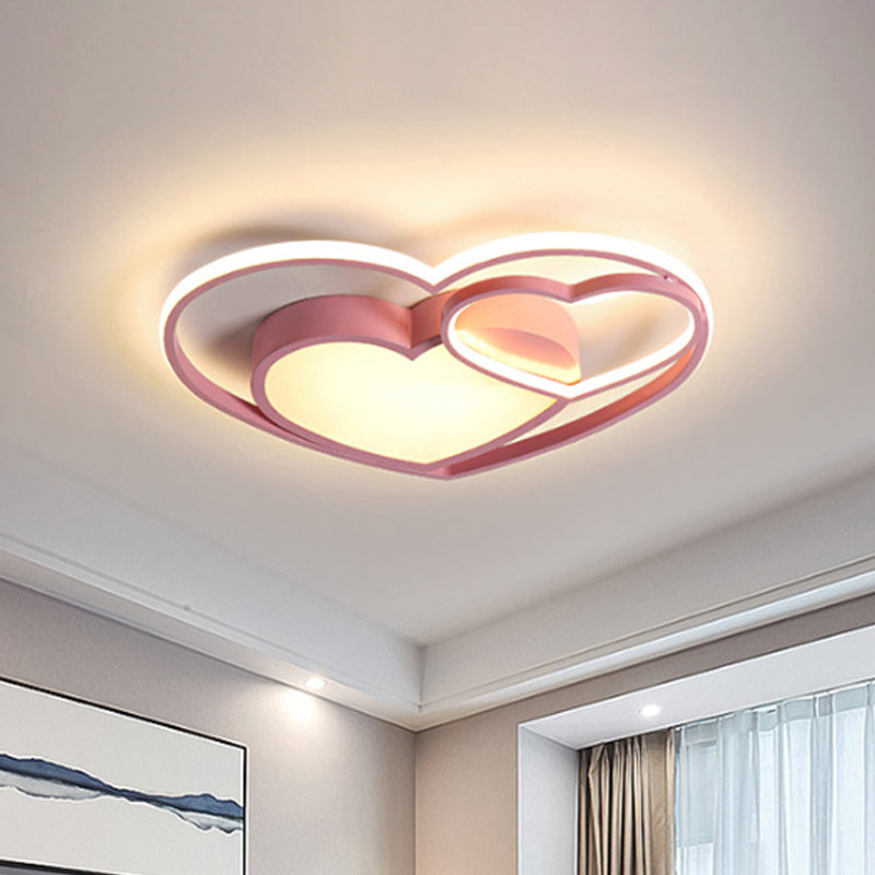 Lámpara empotrada de acrílico con corazón amoroso, LED nórdico blanco/rosa, cerca de la luz de techo para dormitorio