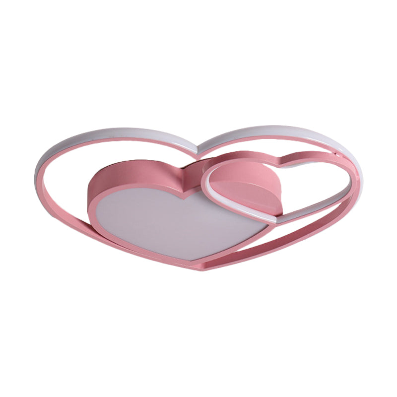 Lámpara empotrada de acrílico con corazón amoroso, LED nórdico blanco/rosa, cerca de la luz de techo para dormitorio