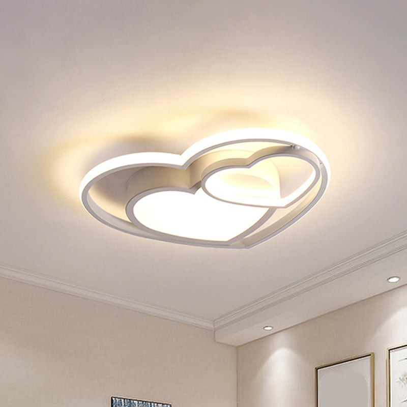 Lámpara empotrada de acrílico con corazón amoroso, LED nórdico blanco/rosa, cerca de la luz de techo para dormitorio