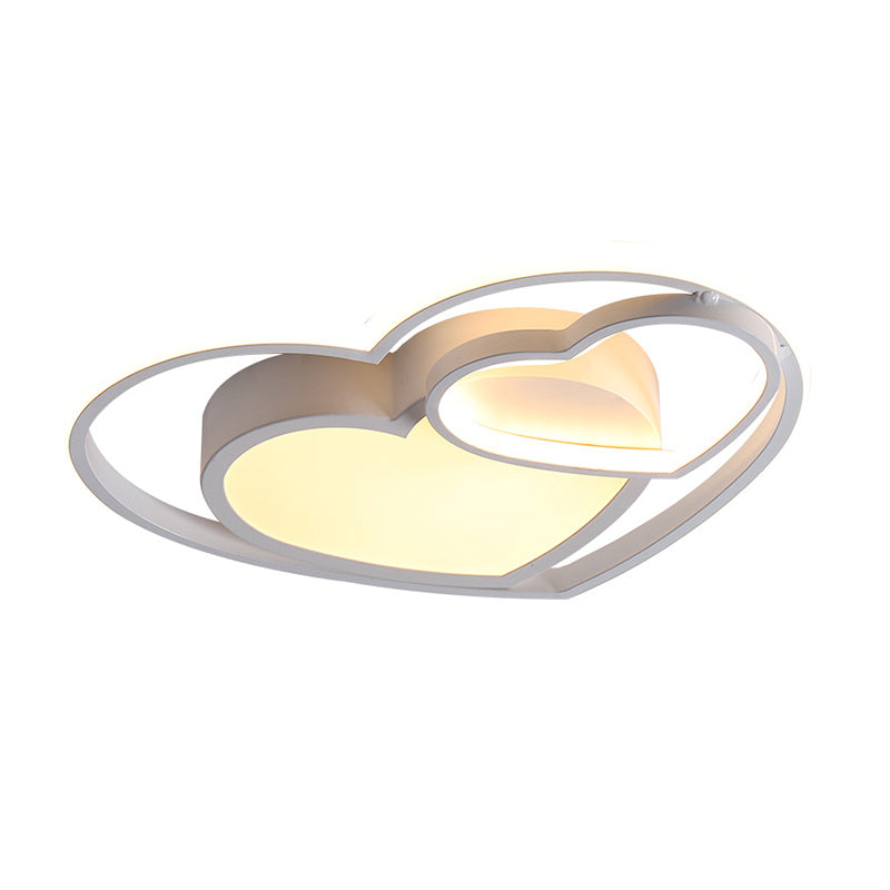 Lámpara empotrada de acrílico con corazón amoroso, LED nórdico blanco/rosa, cerca de la luz de techo para dormitorio