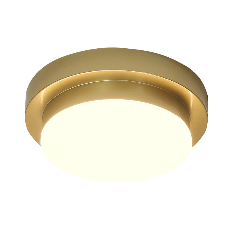 Triangle/Round/Square Flushmount Light Simplicity Metallic LED Corridor Flush Ceiling Light in Gold