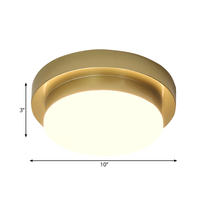 Triangle/Round/Square Flushmount Light Simplicity Metallic LED Corridor Flush Ceiling Light in Gold
