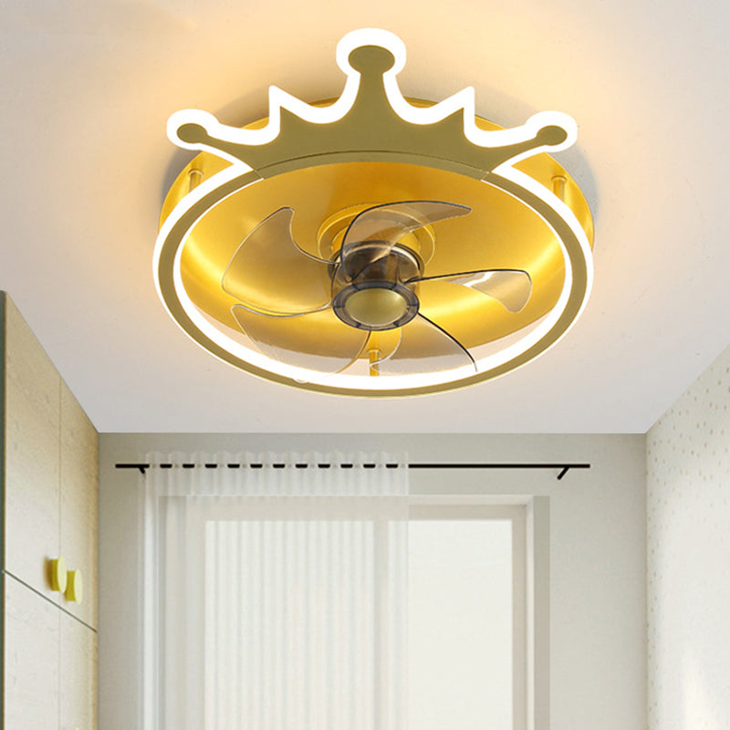 Éclairage de ventilateur pendentif à chambre à LED à 5 lames