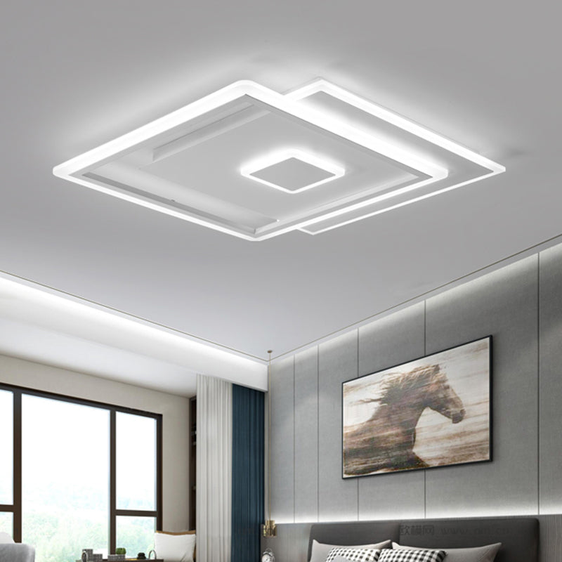 Lampada da soffitto quadrata intrecciata nordica in vetro chiaro LED camera da letto a incasso in nero/bianco, 16,5 "/20,5" larghezza (la personalizzazione sarà 7 giorni)