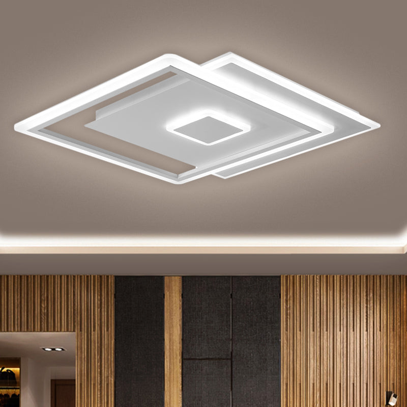 Lampada da soffitto quadrata intrecciata nordica in vetro chiaro LED camera da letto a incasso in nero/bianco, 16,5 "/20,5" larghezza (la personalizzazione sarà 7 giorni)