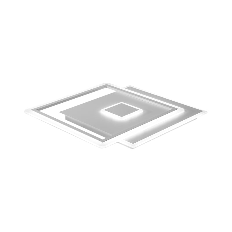 Lampada da soffitto quadrata intrecciata nordica in vetro chiaro LED camera da letto a incasso in nero/bianco, 16,5 "/20,5" larghezza (la personalizzazione sarà 7 giorni)