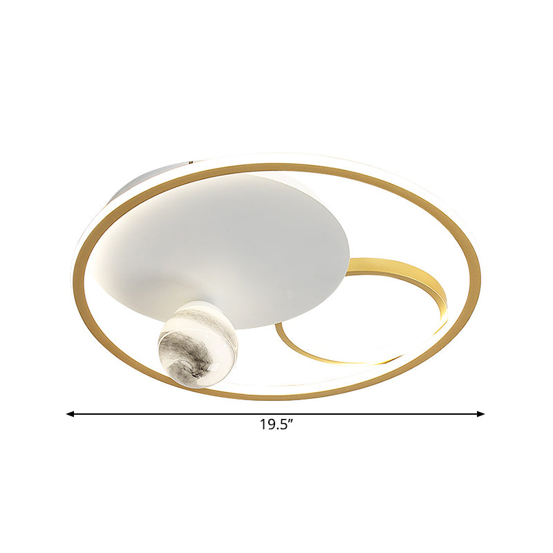 Acrylic Multiple Circle Flush Light Modernist Gold LED Ceiling Mount Light Fixture