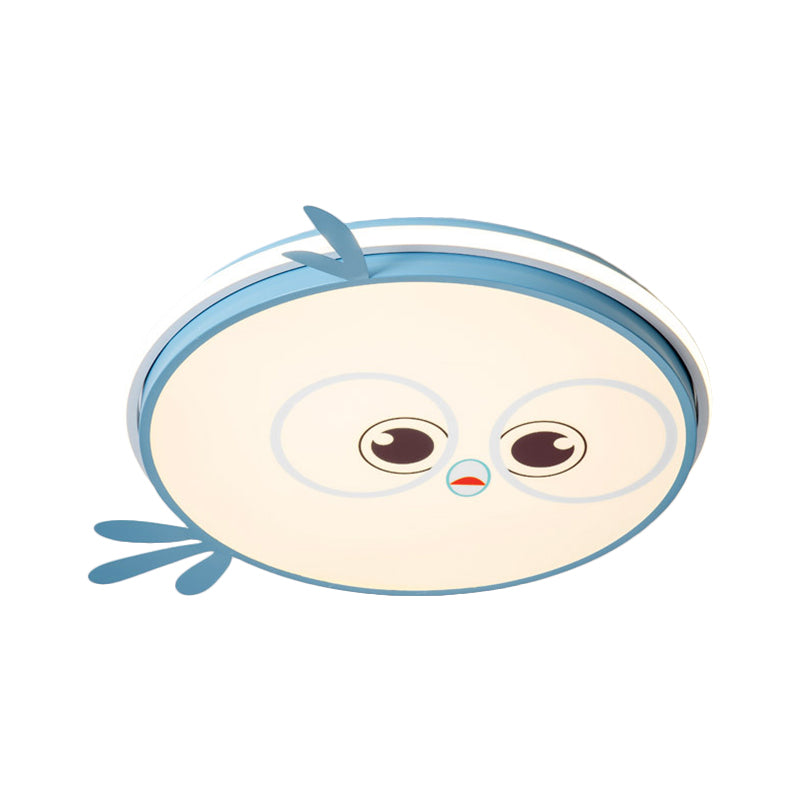 LED-Deckenleuchte, moderne, bündige Deckenbeleuchtung für Kinderzimmer in Rosa/Gelb/Blau mit Kükengesicht-Design