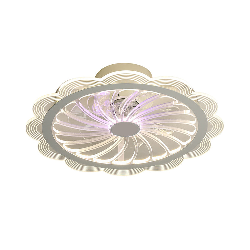 LED CHAMBRE ARRIBLE PROSIBLE LETUIRE CONtemporaine Clear Semi Flush Mount Fixture avec une teinte en acrylique de fleurs, 20 "de largeur