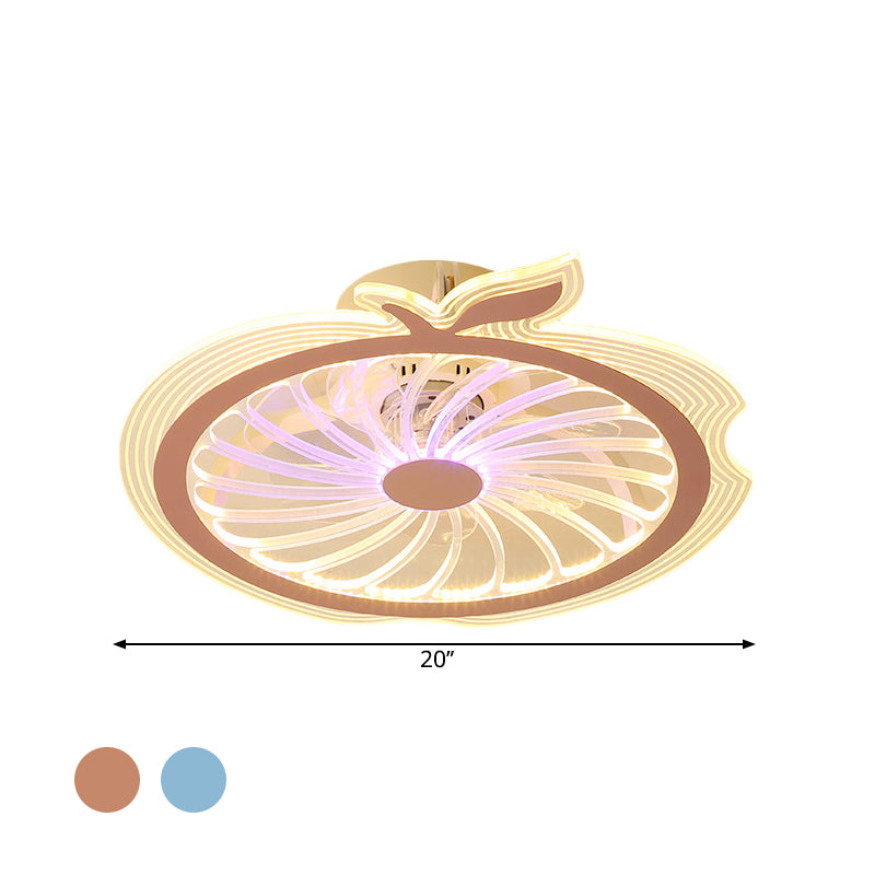 Apple Figure Semi Flush Mount LAMPE MODERNE MODERNE VENTEUR DE PLAFIER LED ACRYLIQUE MODERN