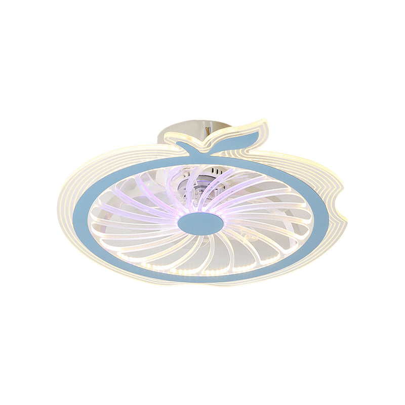 Apple Figure Semi Flush Mount LAMPE MODERNE MODERNE VENTEUR DE PLAFIER LED ACRYLIQUE MODERN