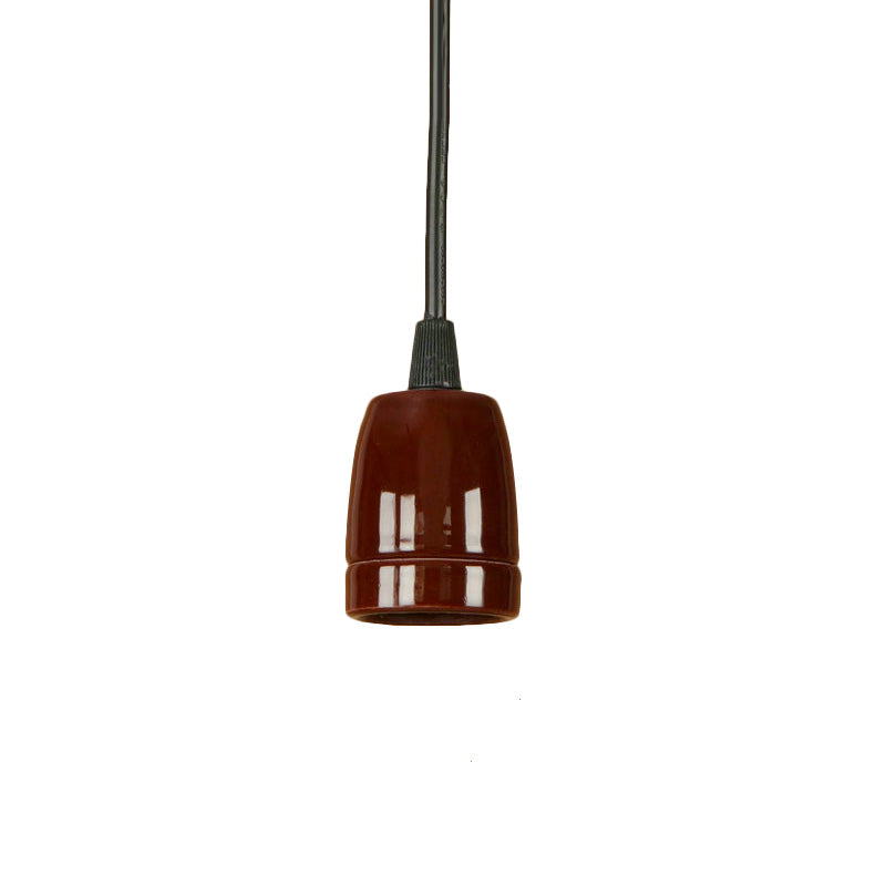 1 tête Mini Pendre suspendu avec cordon réglable Style rétro Black / Rouge Plafond en céramique