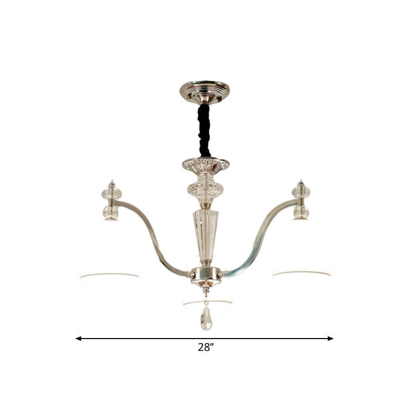 Conische kroonluchter verlichtingsarmatuur moderne stof 3/6 koppen chroom suspensie hanger met kristalval